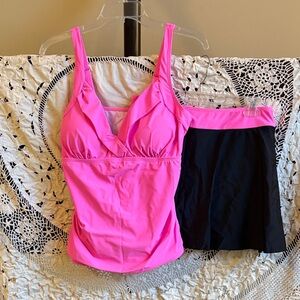 Swimsuit Pink and Black  NWOT Size Large